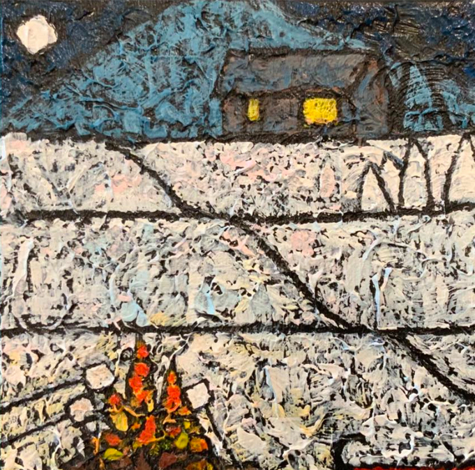Marshmallow Moon 8”x8”